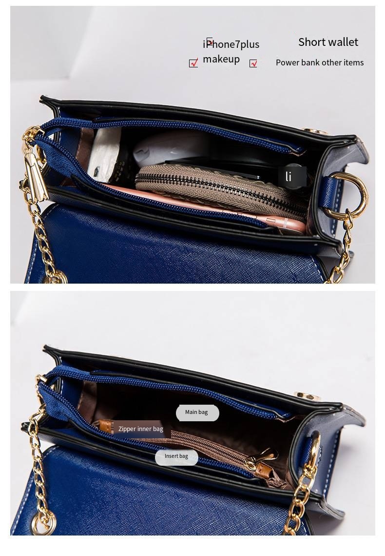 Ladies Crossbody Handbag with Pearl Chain Single Shoulder  Handbag
